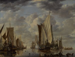 敬礼を発する州の一般ヨットでのフラッシングで穏やかに出荷 作： Jan van de Cappelle